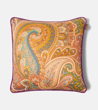 Etro Giano paisley floral cotton cushion
