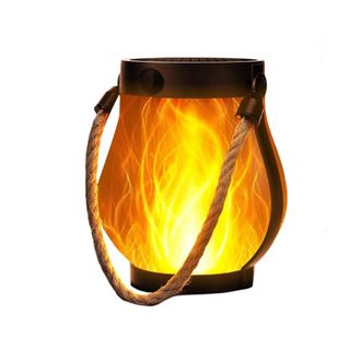OEM Farol De Exterior Con Efecto De Llama Parpadeante, Luz De Jard&iacute;n Con Doble Puerto De Carga Usb Y L&aacute;mpara Solar Colgante Impermeable Para Uso En Exteri