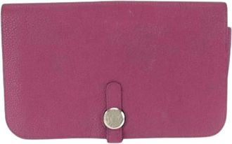 Herm&egrave;s Pre-owned Dogon GM Long Wallet Rose Purple - Dames - Vintage Accessoires - Roze - ONE Size - Leer - Vintage