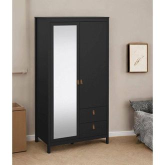 Dmora Dmora - Armario 2 Puertas Lagertha, Muebles De Dormitorio, Vestidor, Armario De Ropa, 102x58 H199 Cm, Negro