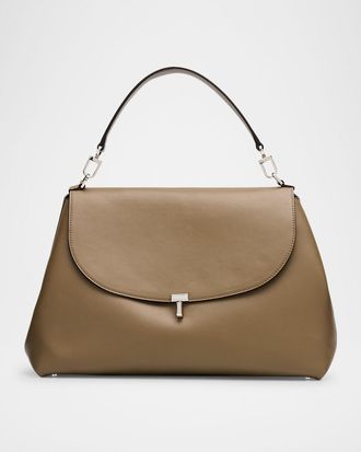 Toteme T-Lock Leather Satchel Bag