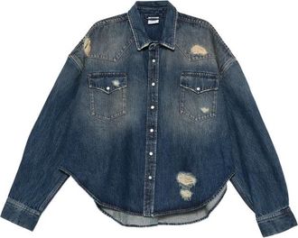 VETEMENTS Distressed Flap-pocket Shirt