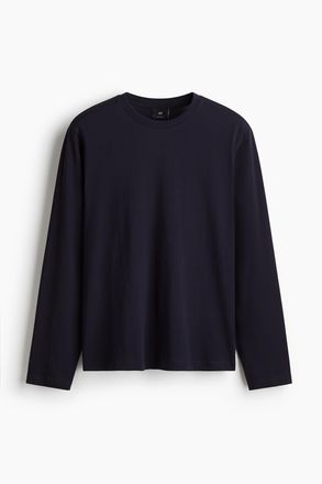 H&M Jerseyshirt in Regular Fit - Marineblau