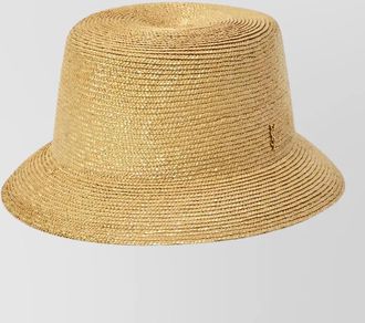 Saint Laurent straw fedora hat short brim