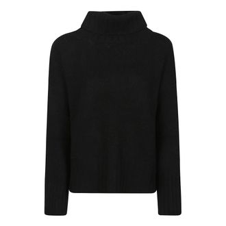 Aragona Long Sleeve Turtle Neck Jumper - female - Aragona - Cashmere Knitwear - Black - S - Knitwear