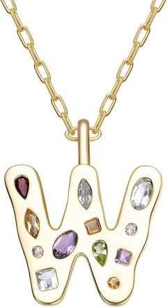 Genevive 14K Plated Cz Alphabetical Necklace