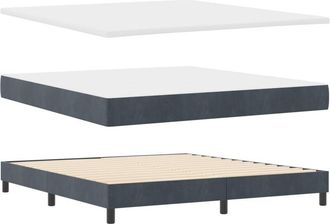 vidaXL Box Spring Bed with Mattress Dark Grey 80x200 cm Velvet Vidaxl