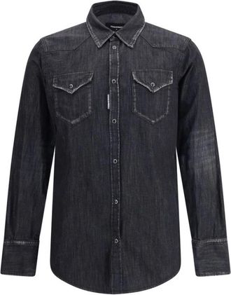 Dsquared2 Klassiek Westernshirt met een twist - Heren - Spijkeroverhemden - Zwart - L - Katoen - Overhemden
