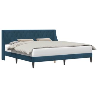 vidaXL Struttura Del Letto Con Testiera Blu 200 X 200 Cm Velluto Vidaxl