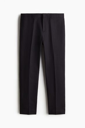 H&M Anzughose aus Leinen in Slim Fit - Marineblau