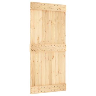 vidaXL Puerta Corredera Narvik Natural Y Negro 100 X 210 Cm (213,5 Cm) Vidaxl