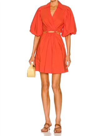 Jonathan Simkhai Aulora Dress In Scarlet