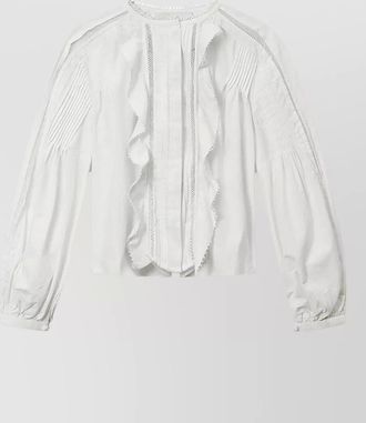 Isabel Marant shirt lace trim long sleeves pleated ruffles
