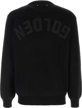 Golden Goose Mens Black Stretch Cotton Blend Sweater Maglieria