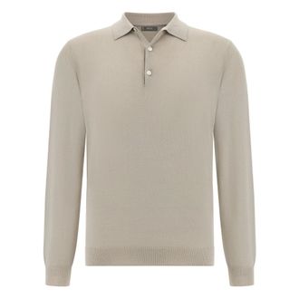 Boggi Milano Truien & Vesten, Heren, Beige, 2Xl, Wol, Gebreid Merino Polo Shirt