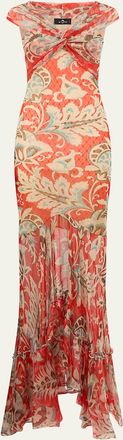 Etro Floral Off-Shoulder Maxi Dress