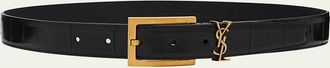 Saint Laurent Cassandre Belt in Eel Leather