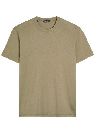 Tom Ford Logo-embroidered Jersey T-shirt - Green - 52 (IT52 / XL)