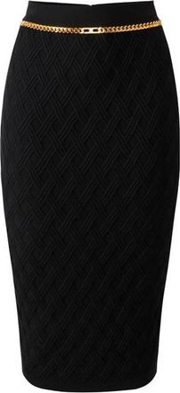 Elisabetta Franchi Midi Rok - Dames - Kokerrokken - Zwart - XS - Polyester - Rokken