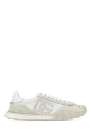 Dolce & Gabbana Two Tone Canvas And Suede Dg Athletic Sneakers