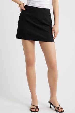Open Edit The Icon Midrise Mini Skort in Black at Nordstrom, Size Xx-Small