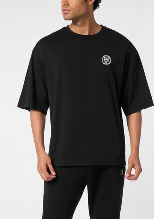 Plein Sport T-Shirt Round Neck Ss Athletic-Luxe Men in Black at Nordstrom, Size Xxx-Large