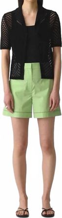 Theory Eyelet Shorts In Green