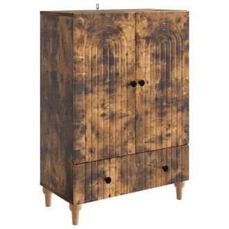 vidaXL Aparador Roble Ahumado 66 X 34,5 X 95 Cm Madera De Ingenier&iacute;a Vidaxl