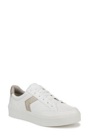 Dr. Scholls Madison Lace Up Sneaker in White/Light Gold at Nordstrom Rack, Size 7.5