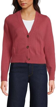 Lands End Drifter Vneck Dress Cardigan Sweater in Soft Mojave Rose at Nordstrom, Size X-Large P