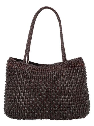 Dragon Diffusion Dark Brown Woven Leather Shoulder Bag