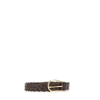 Gianni Chiarini Belts, female, Brown, Size: ONE SIZE Braided Leather Belt