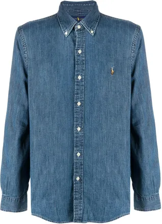 Polo Ralph Lauren Camicia In Denim Custom-Fit-Uomo