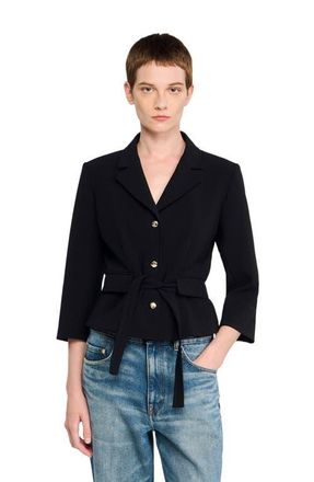 Sandro Short tailored jacket in Black at Nordstrom, Size 34 Eu