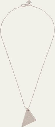 Prada Mens Sterling Silver Triangle Charm Necklace