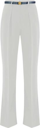 Elisabetta Franchi Rechte broek - Dames - Straight fit broeken - Wit - S - Katoen - Broeken