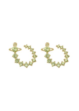 Vivienne Westwood Lydia Embellished orb Hoop Earrings - Green - One Size