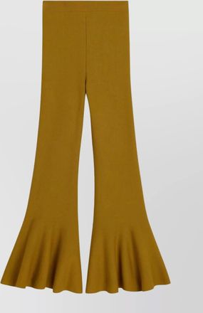 Ami fluted hem high waist stretch trousers