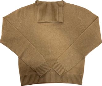 JUMPER 1234 Womens Lightweight Roll Collar Turtleneck Sweater In Sandstone Camel