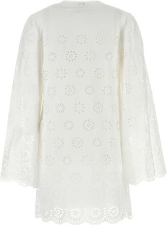 Chlo&eacute; Womens Broderie Anglaise Cotton Dress White Polyester
