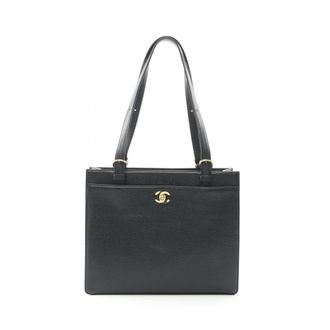 Chanel Black Grained Calfskin Tote Bag (Pre-Owned)