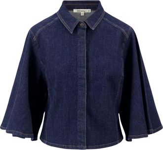Zusss Denim Blouse - Dames - Spijkeroverhemden - Blauw - 2XL - Denim - Overhemden