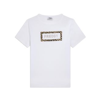 Freddy T-shirt Manica Corta con Grafica Animalier e Logo FREDDY