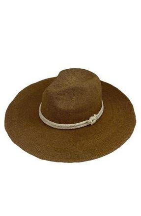 MARCUS ADLER Straw Panama Hat in Dark Beige at Nordstrom Rack