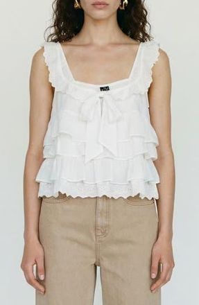 Vero Moda Sandy Sleeveless Layered Top in Snow White at Nordstrom Rack, Size X-Small