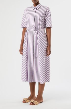 Marina Rinaldi Flirt Stripe Shirtdress in Purple at Nordstrom, Size 16W