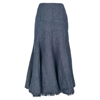 Gabriela Hearst Gabriela Hearts Midi Skirt in Blue Linen