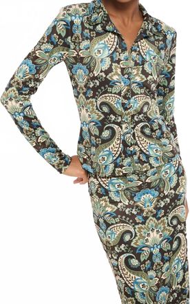 Misa Liana Top In Reflective Chintz