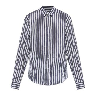 Dsquared2 Casual Shirts, male, Blue, Size: 2XL Crumpled Effect Shirt