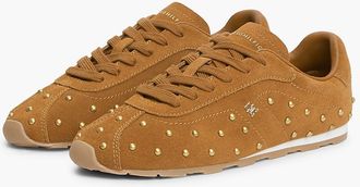 Tommy Hilfiger Womens Studded Suede Ballet Sneaker - Ginger Clay - US 6.5 / EU 37
